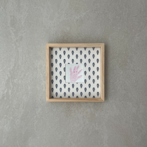 블루 플로럴 마운트 & 우드 프레임