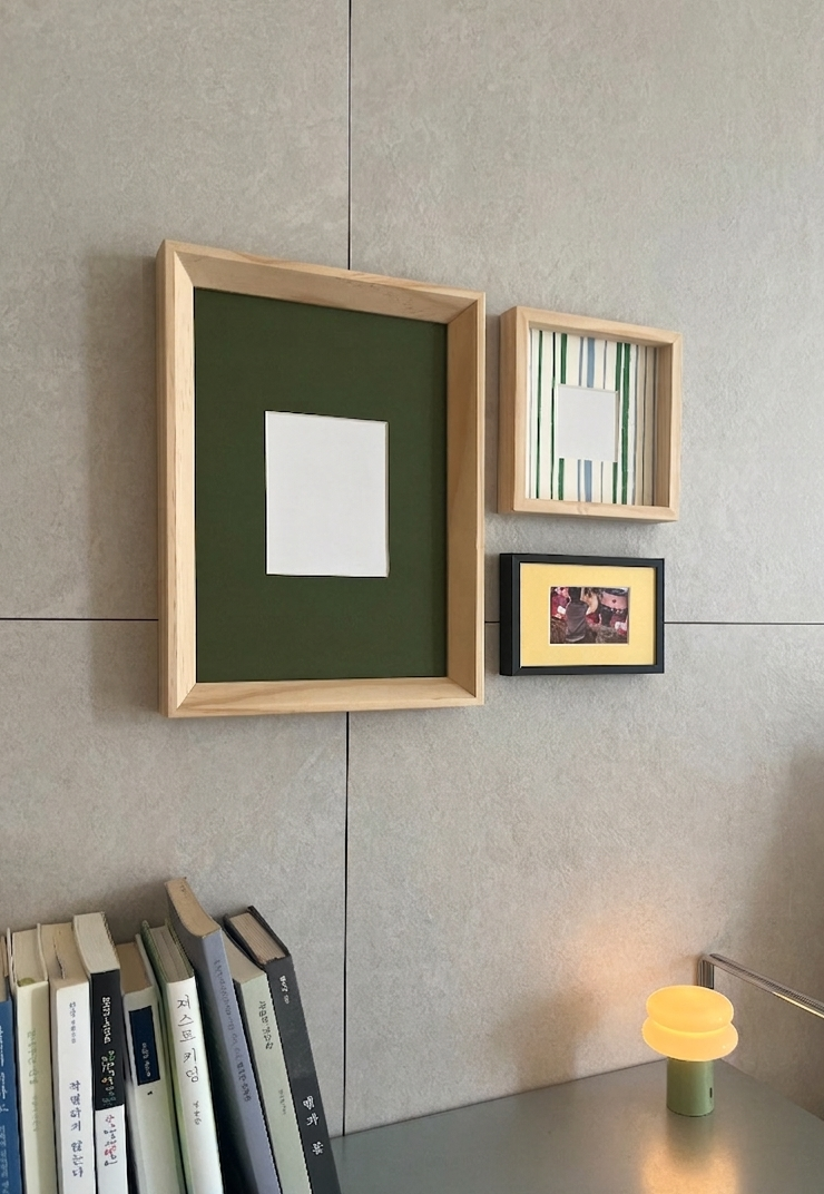 카키 마운트&우드 프레임 a4 size