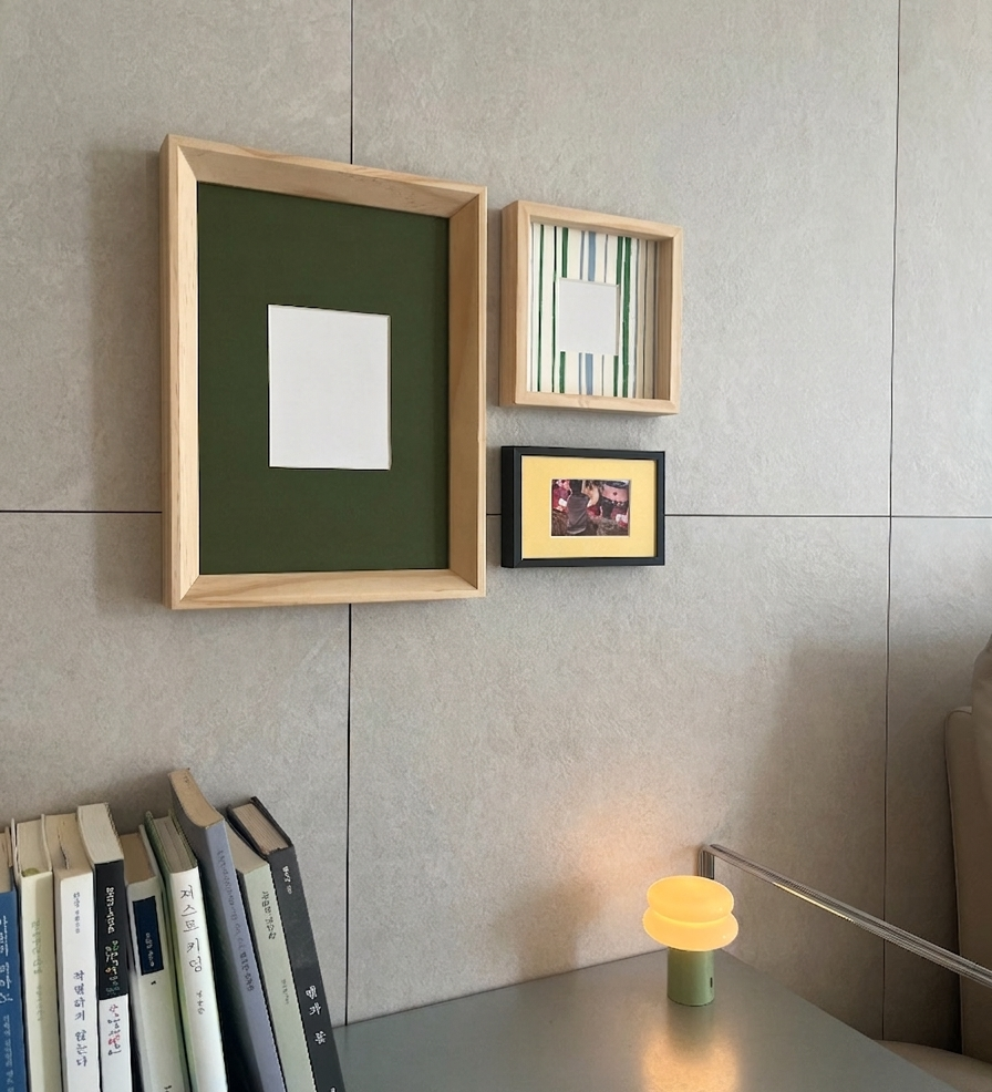 카키 마운트&우드 프레임 A4 size 카키 마운트&우드 프레임 a4 size