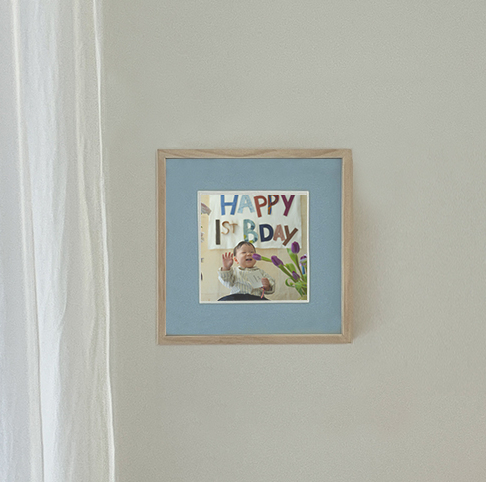 블루스카이 마운트 & 우드 프레임 25*25cm